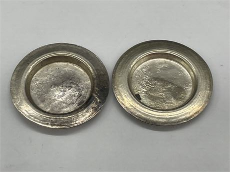 2 SMALL .900 SILVER DISHES