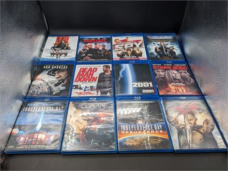 12 BLU-RAY ACTION MOVIES - VERY GOOD CONDITION