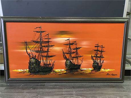 MCM BOAT PAINTING (52”X28”)