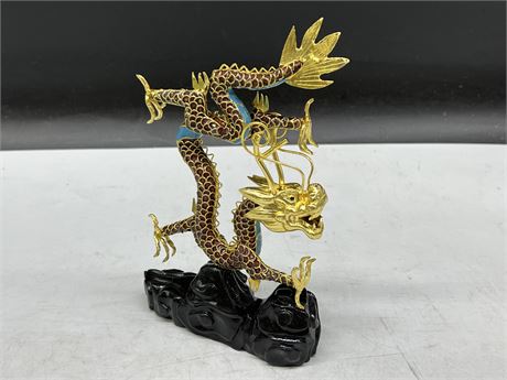 CLOISONNÉ DRAGON ON STAND (8” tall)