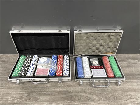 2 POKER SETS IN CARRY CASES