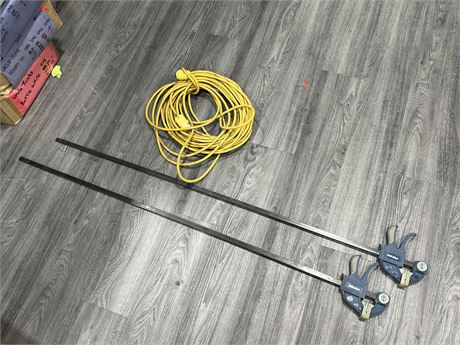 EXTENSION CORD & 2 ROK CLAMPS