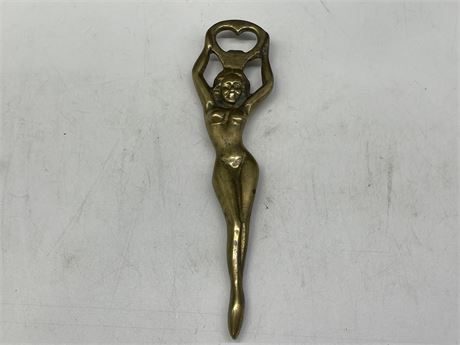 NUDE RISQUÉ LADY SOLID BRASS BOTTLE OPENER (8”)
