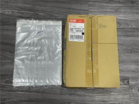800 ULINE 12”x16” RESEALABLE POLY BAGS
