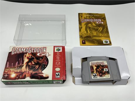 CARMAGEDDON 64 - N64 COMPLETE W/BOX & MANUAL - EXCELLENT COND