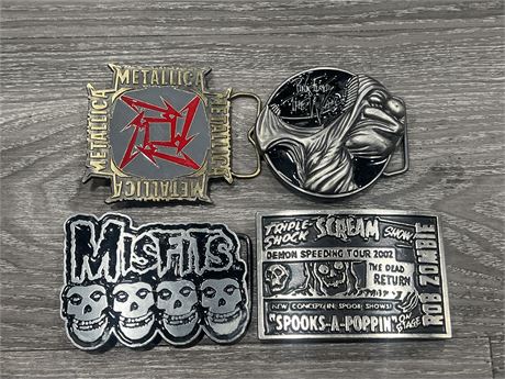 (4) 2000’s MUSIC RELATED LARGE BELT BUCKLES - 4”