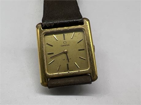 RARE OMEGA DEVILLE TANK WATCH - GOOD COND. - KEEPS TIME