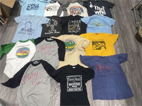 15 VINTAGE ROCK AND EVENT CONCERT SHIRTS 70’S/80’S