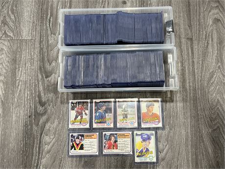 2 BOXES OF 1981/82 NHL CARDS IN TOP LOADERS