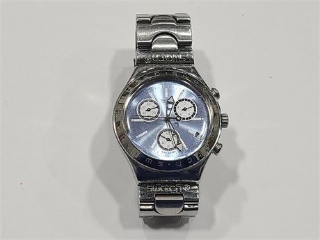 HEAVY SWATCH WATCH WATER RES. IRONY SWISS MADE 4 JEWELS