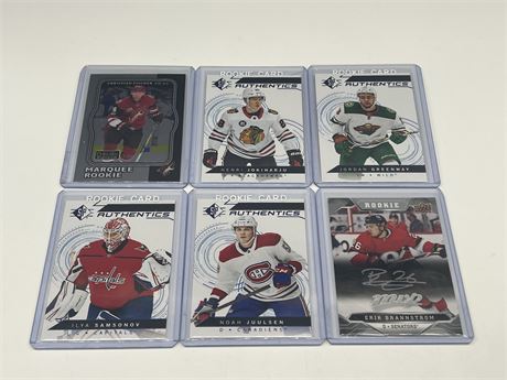 6 ROOKIE NHL CARDS