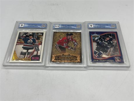 3 GRADED NHL CARDS