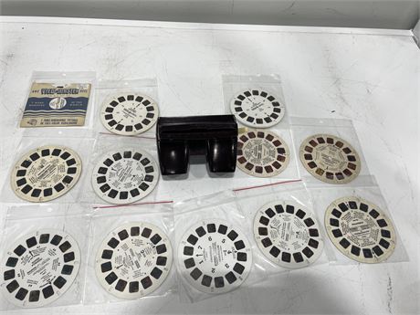 VINTAGE VIEW-MASTER WITH 12 BATCHES OF REELS