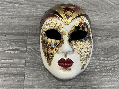 STAMPED VENETIAN MASK - HAND CRAFTED IN ITALY - 9” LONG