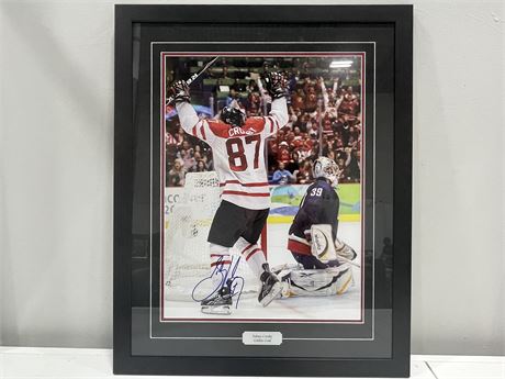 SIGNED SIDNEY CROSBY GOLDEN GOAL PICTURE (22”X28”)