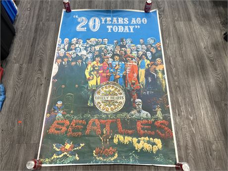 LARGE BEATLES SGT. PEPPERS POSTER - 61”x41”
