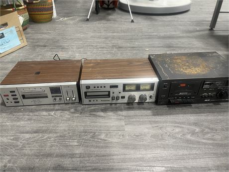 2 CASSETTE PLAYERS & 1 8 TRACK PLAYER