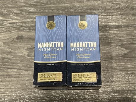 2 NEW MANHATTAN NIGHT CAP MENS COLLECTION COLOGNES - 100ML EACH