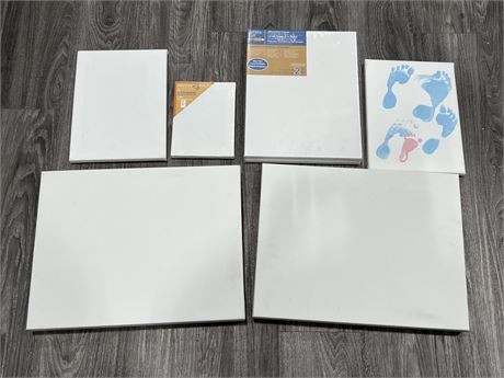 7 BLANK ART CANVASES