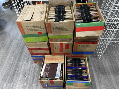 11 BOXES OF LOOSE RECORDS - CONDITION VARIES