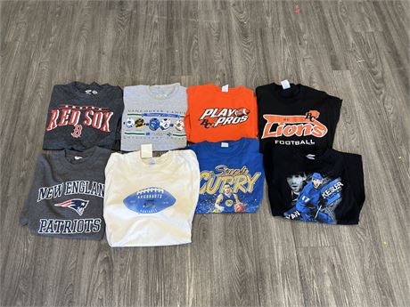 8 MISC SPORTS TSHIRTS - SOME NEW - SIZE M-XL