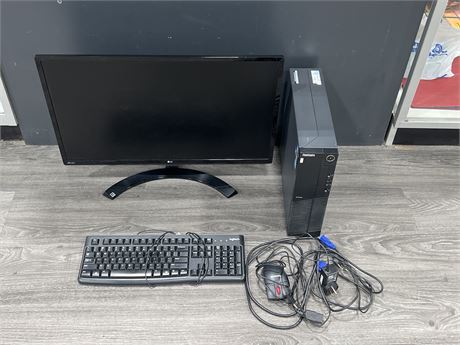 LG MONITOR W/ COMPUTER SET UP - SPECS IN PHOTOS