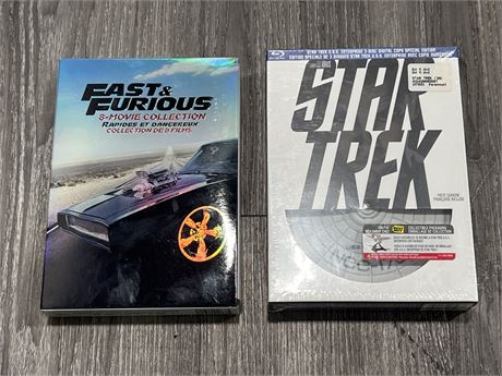 FAST & FURIOUS 8 MOVIE DVD COLLECTION & SEALED STAR TREK BLU RAY SET