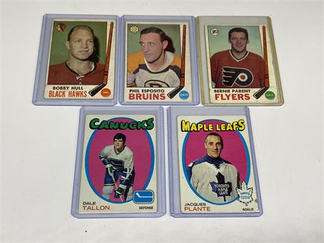 5 VINTAGE NHL CARDS