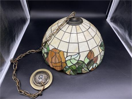 STAINED GLASS CEILING FIXTURE LIGHT (17” diameter)