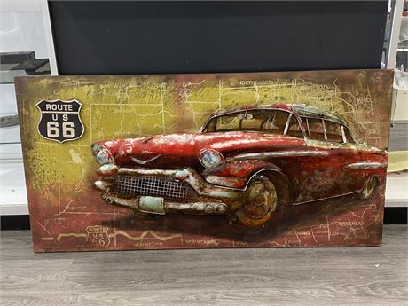 3D METAL ROUTE 66 WALL ART (55”x28”)