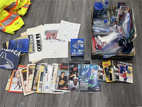 LOT OF VANCOUVER CANUCKS COLLECTABLES - SOME VINTAGE