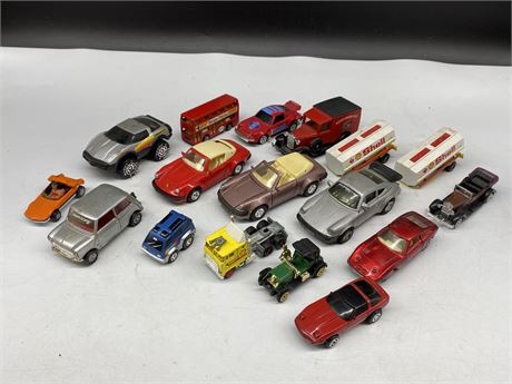 LOT OF VINTAGE TOY CARS - MOSTLY DIECAST