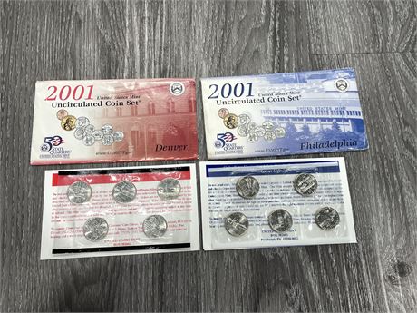 (2) 2001 AMERICAN UNCIRCULATED COIN SETS