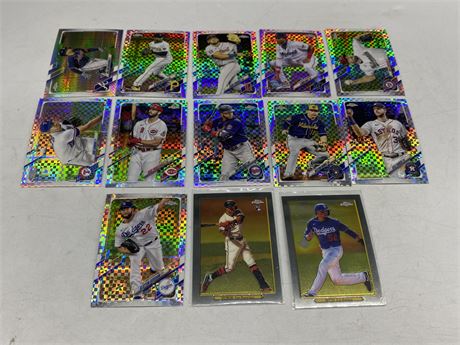 (13) 2020/21 TOPPS CHROME MLB CARDS - 6 ROOKIES