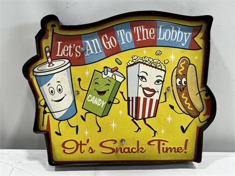 METAL “ITS SNACK TIME” LIGHT UP SIGN (19”x15”)