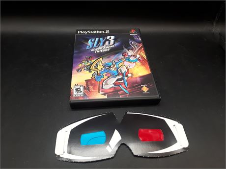 SLY COOPER 3 WITH 3D GLASSES - VERY GOOD CONDITION - PS2