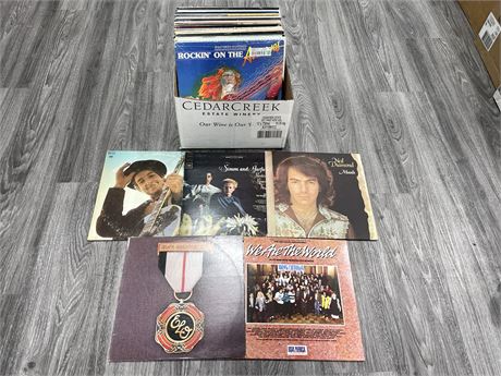 BOX OF ROCK RECORDS (SOME ARE SCRATCHED)