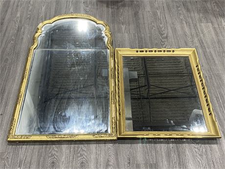 2 LARGE VINTAGE MIRRORS (LARGEST IS 27”X49”)