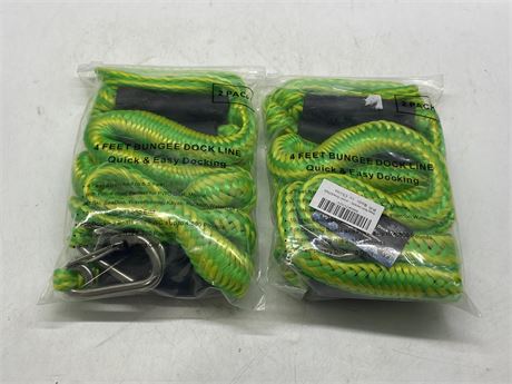 2 NEW TWO-PACKS OF BUNGEE DOCK LINES