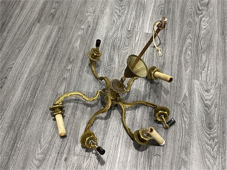 ANTIQUE SOLID BRASS FRENCH STYLE CHANDELIER