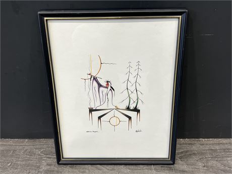 NORTH WEST INDIGENOUS PRINT “MORNING PRAYER” BY T.HUNTER - 14”x12”