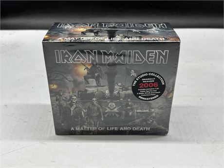 SEALED IRON MAIDEN A MATTER OF LIFE & DEATH CD SET W/FIGURE