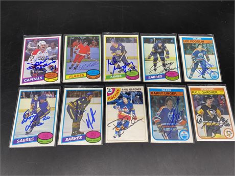 10 SIGNED 1980s CARDS