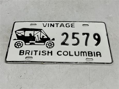 BRITISH COLUMBIA VINTAGE CAR LICENSE PLATE