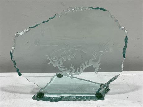 ETCHED GLASS DRAGON (9.5”X11”)
