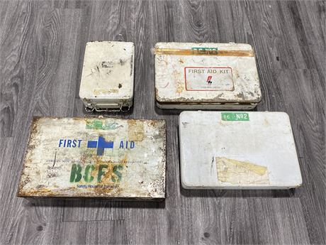 4 VINTAGE FIRST AID CASES