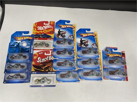 LOT OF HOT WHEELS MOTORCYCLES MIP (SEALED)