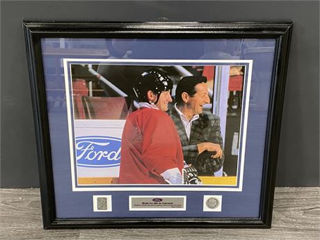 FRAMED WAYNE/WALTER GRETZKY FORD CANADA RARE PICTURE (20”x18”)