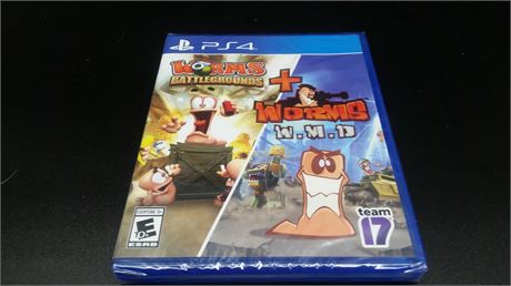 BRAND NEW - WORMS BATTLEGROUNDS & WORMS W.M.D. - PS4
