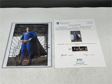 BRANDON ROUTH SIGNED SUPERMAN RETURNS 8x10” PHOTO W/COA